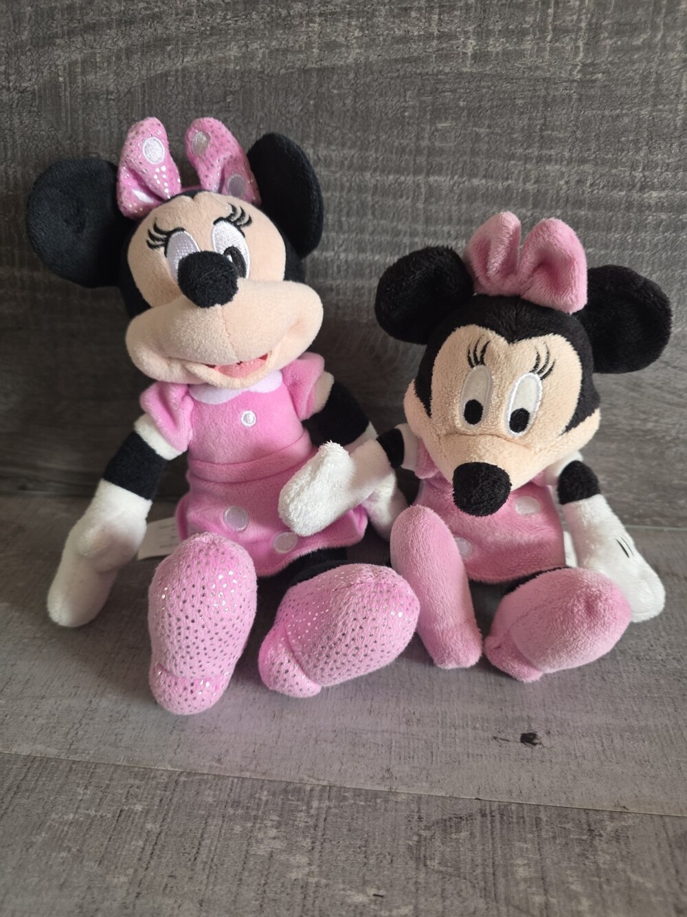 Disney Minnie Mouse Lot Stuffed Plush Pink Animal Toys 8” And 10" g41